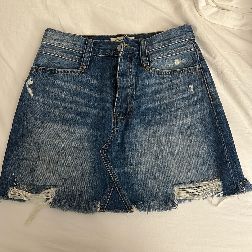 Madewell denim mini skirt